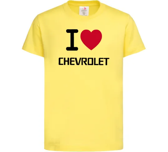 Дитяча футболка I love chevrolet Лимонний фото