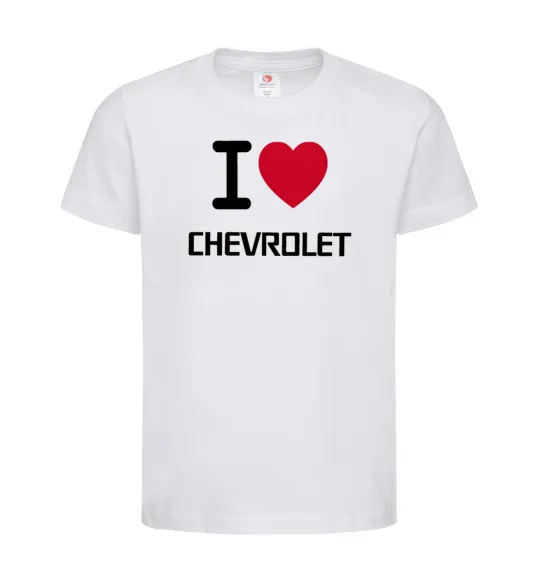 Детская футболка I love chevrolet Белый фото