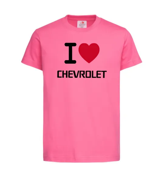 Детская футболка I love chevrolet Ярко-розовый фото