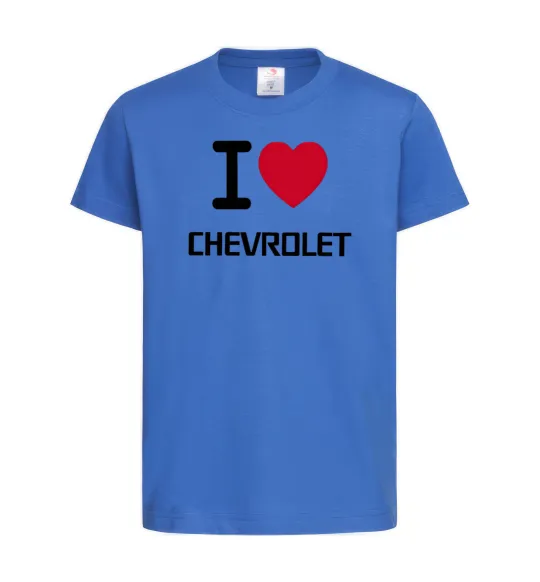 Детская футболка I love chevrolet Ярко-синий фото
