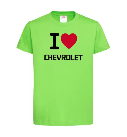 Детская футболка I love chevrolet Лаймовый фото