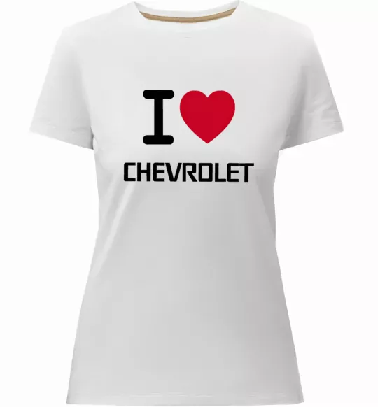 Жіноча преміум футболка I love chevrolet Білий фото