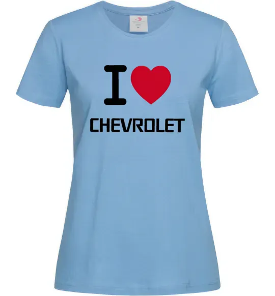 Жіноча футболка I love chevrolet Блакитний фото