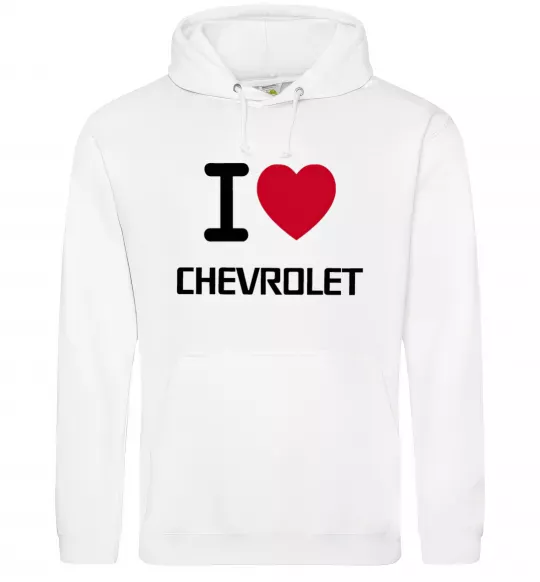 Чоловіча толстовка (худі) I love chevrolet Білий фото