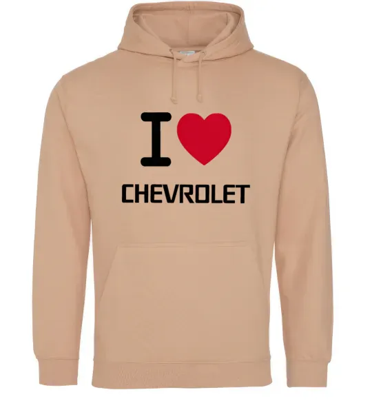 Чоловіча толстовка (худі) I love chevrolet Пісочний фото