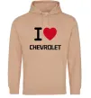 Чоловіча толстовка (худі) I love chevrolet Пісочний фото