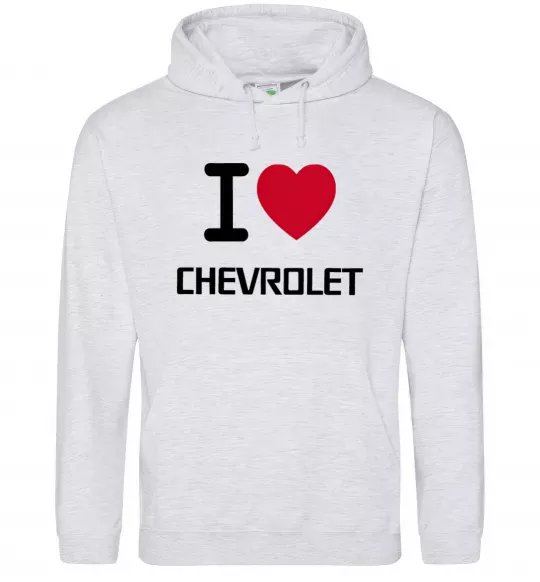 Жіноча толстовка (худі) I love chevrolet Сірий меланж фото