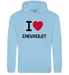 Женская толстовка (худи) I love chevrolet Голубой фото