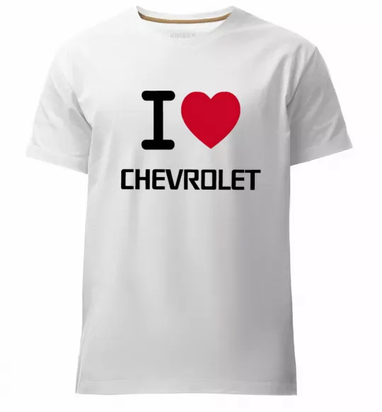 Мужская премиум футболка I love chevrolet Белый фото