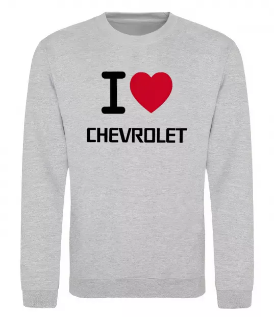 Свитшот I love chevrolet Серый меланж фото