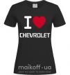 Женская футболка I love chevrolet Черный фото