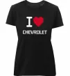 Жіноча преміум футболка I love chevrolet Чорний фото