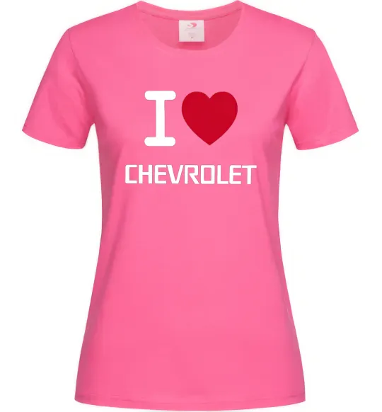 Жіноча футболка I love chevrolet Яскраво-рожевий фото
