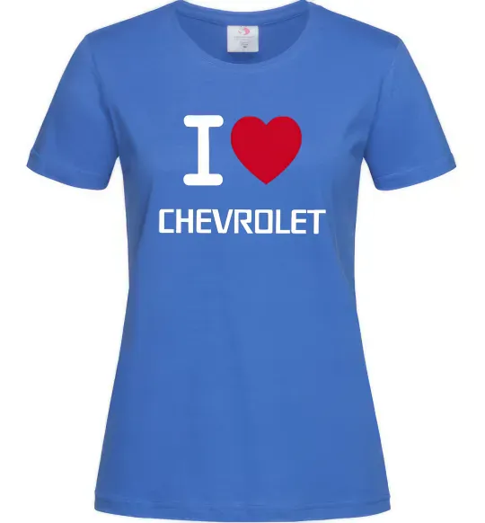 Жіноча футболка I love chevrolet Яскраво-синій фото