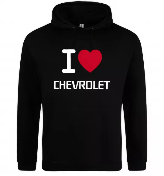 Чоловіча толстовка (худі) I love chevrolet Чорний фото