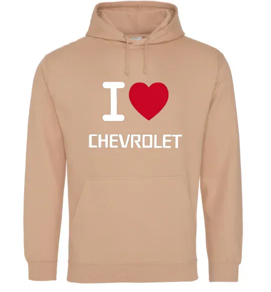 Жіноча толстовка (худі) I love chevrolet Пісочний фото