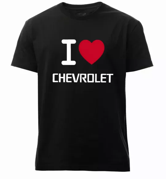 Мужская премиум футболка I love chevrolet Черный фото