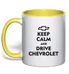 Чашка з кольоровою ручкою Drive chevrolet Лимонний Чашка з кольоровою ручкою Drive chevrolet Лимонний фото