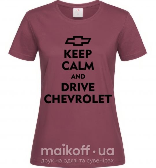 Женская футболка Drive chevrolet Бордовый фото
