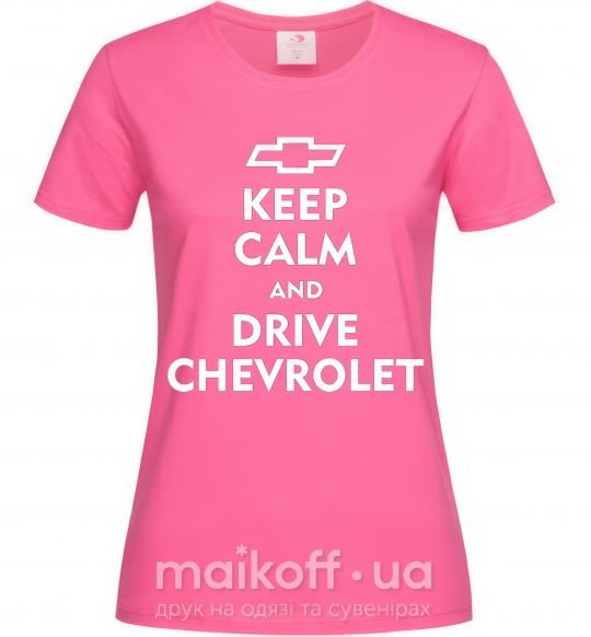 Женская футболка Drive chevrolet Ярко-розовый фото