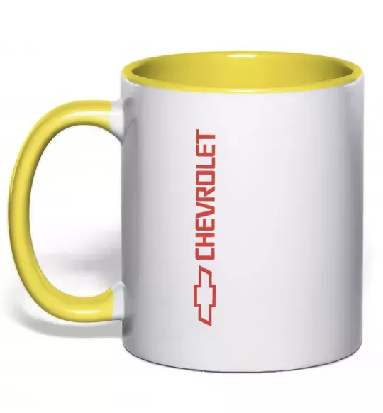 Чашка з кольоровою ручкою Chevro Сонячно жовтий фото