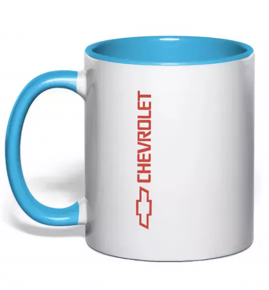 Чашка з кольоровою ручкою Chevro Блакитний фото