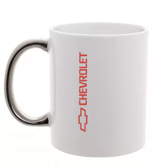 Чашка з кольоровою ручкою Chevro Срібло фото