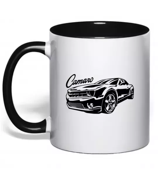 Чашка з кольоровою ручкою Camaro Чорний фото