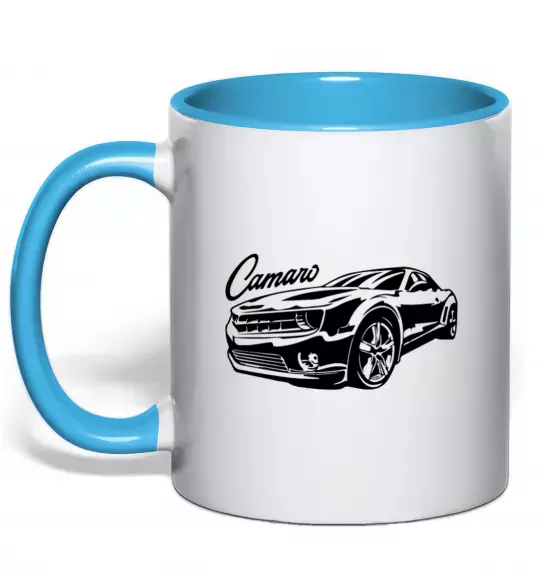 Чашка з кольоровою ручкою Camaro Блакитний фото
