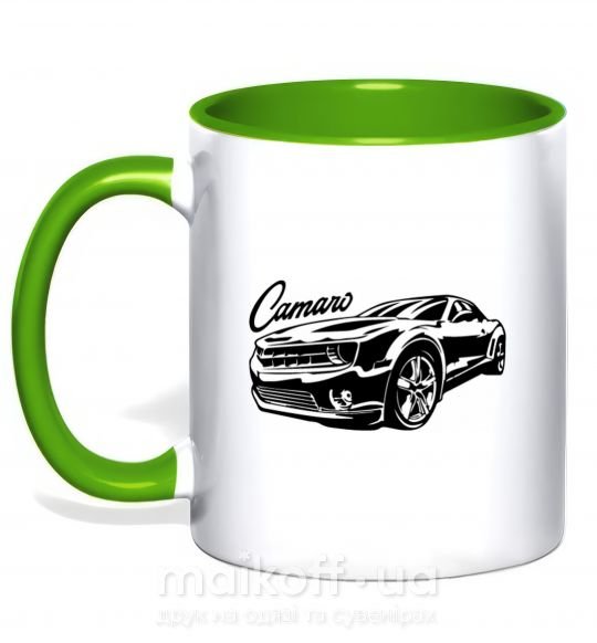 Чашка з кольоровою ручкою Camaro Зелений фото