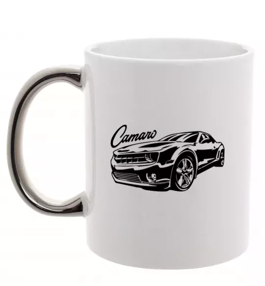 Чашка з кольоровою ручкою Camaro Срібло фото
