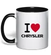 Чашка з кольоровою ручкою I love chrysler Чорний Чашка з кольоровою ручкою I love chrysler Чорний фото