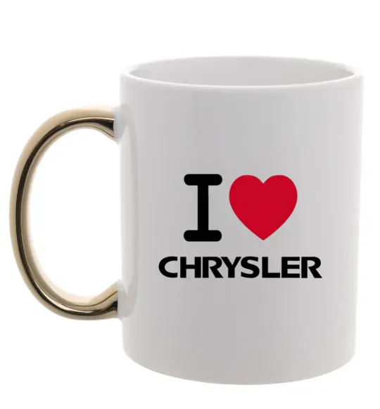 Чашка з кольоровою ручкою I love chrysler Золото фото