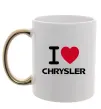 Чашка з кольоровою ручкою I love chrysler Золото Чашка з кольоровою ручкою I love chrysler Золото фото