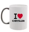 Чашка з кольоровою ручкою I love chrysler Срібло Чашка з кольоровою ручкою I love chrysler Срібло фото