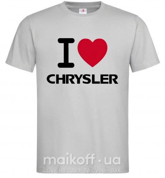 Мужская футболка I love chrysler Серый фото