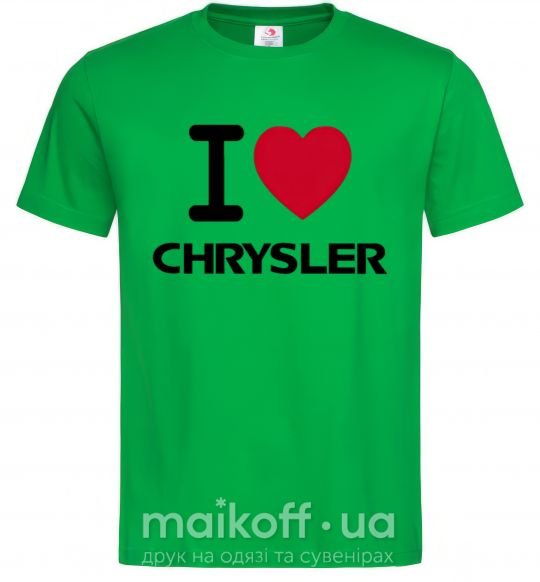 Мужская футболка I love chrysler Зеленый фото