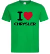 Мужская футболка I love chrysler Зеленый фото