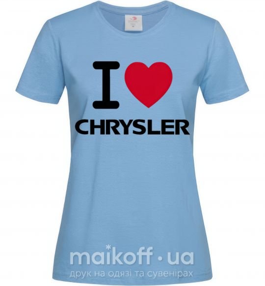 Женская футболка I love chrysler Голубой фото