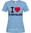 Жіноча футболка I love chrysler Блакитний фото