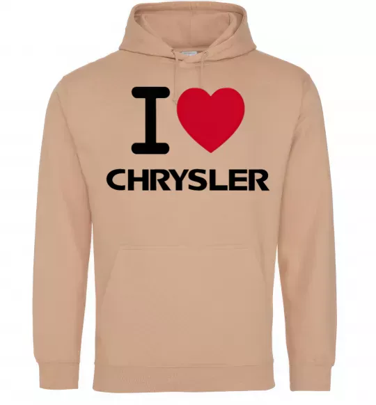 Мужская толстовка (худи) I love chrysler Песочный фото