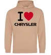 Мужская толстовка (худи) I love chrysler Песочный фото