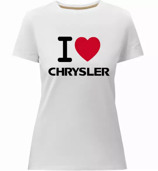 Жіноча преміум футболка I love chrysler Білий фото