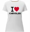 Жіноча преміум футболка I love chrysler Білий фото