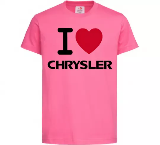 Детская футболка I love chrysler Ярко-розовый фото