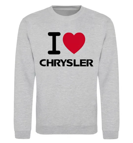 Свитшот I love chrysler Серый меланж фото
