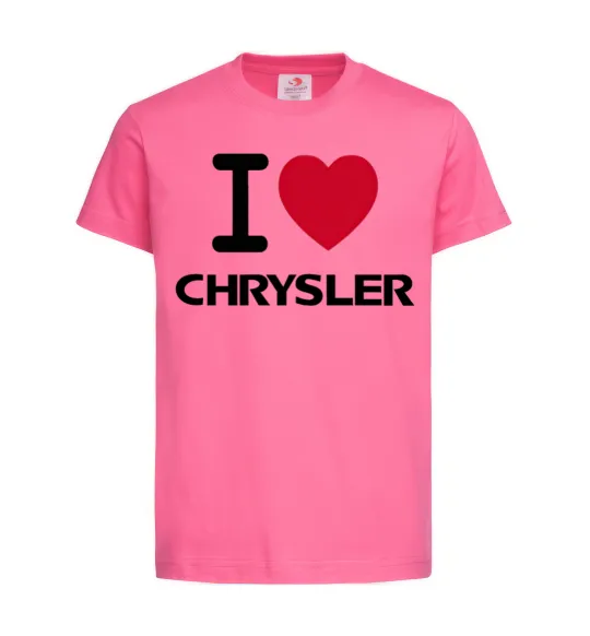 Детская футболка I love chrysler Ярко-розовый фото