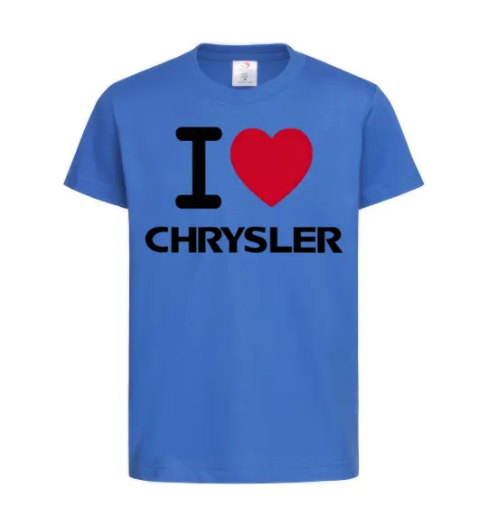Детская футболка I love chrysler Ярко-синий фото