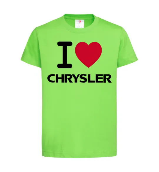 Детская футболка I love chrysler Лаймовый фото