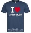 Мужская футболка I love chrysler Темно-синий фото